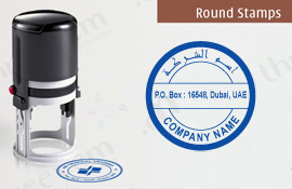 Self Inking Round Company Stamps