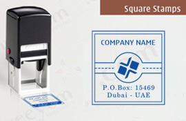 Self Inking Square Company Stamps