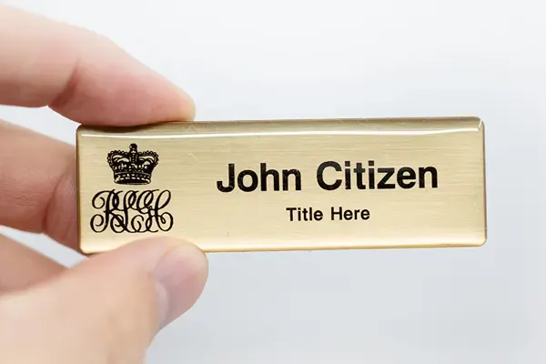 Name Badge Printed on Aluminum with Epoxy Coating