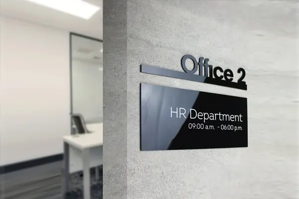 Acrylic Signboard with Department Name